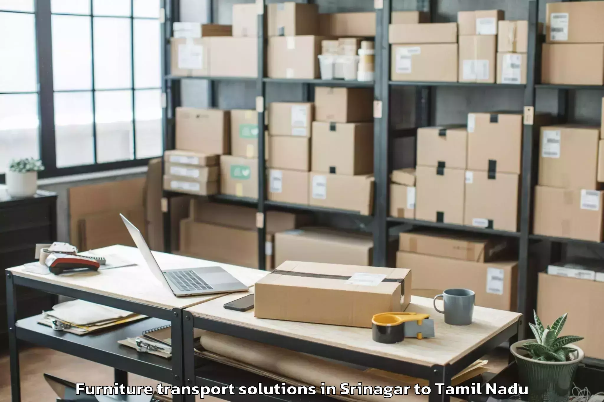 Professional Srinagar to Ammapettai Furniture Transport Solutions